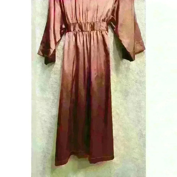 COPY - Cabernet Women' s Solid Satin Short Wrap Robe size XL - Picture 10 of 12